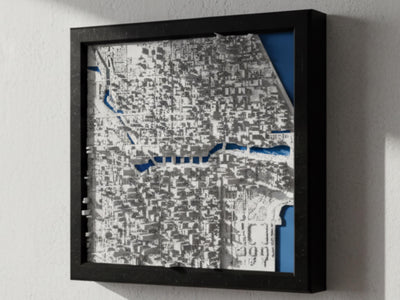 Chicago | Framed 3D City Map Art
