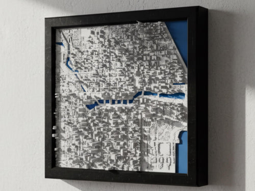 Chicago | Framed 3D City Map Art